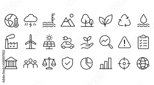 Tcfd Task Force Climate Financial Disclosure Icons - 24 Energy Vector Icons for Web and Mobile