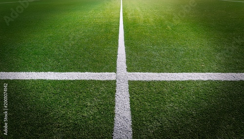 a tennis court with a white line on the grass