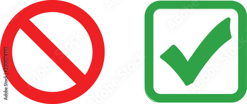 Yes and no check signs Vector