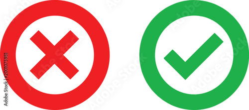 Check mark and cross icon Vector