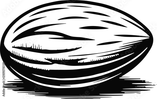 almond food ingredient sketch packaging label branding vector