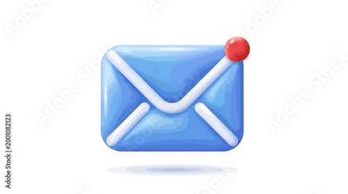 Foto Cartoon envelope illustration with notification icon digital communication conce