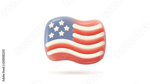 Stylized american flag icon patriotic symbol for independence day celebrations