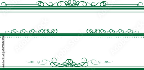 Teal colored elegant swirl dividers and decorative page borders