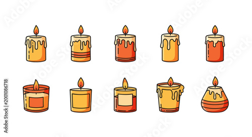 Cartoon candles set