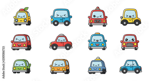 Cartoon cars set vector illustration