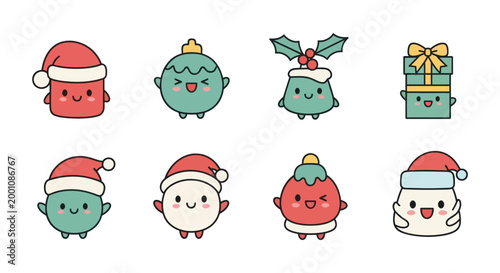 Cartoon christmas characters collection