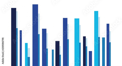 Blue bars, vector graph, business infographic, data visualization