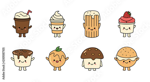 Cartoon food characters collection