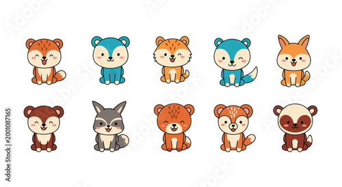 Cartoon forest animals collection