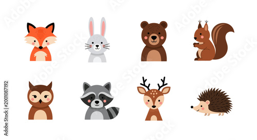 Cartoon forest animals collection