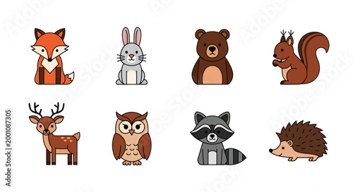 Cartoon forest animals illustration