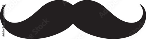 Black mustache icon graphic element for barbershop or gentleman style design
