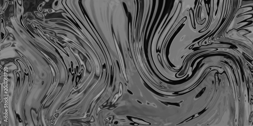 Dark Gray Abstract Fluid Swirls and Waves with Metallic Sheen and Glossy Reflective Texture background