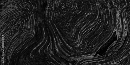 Deep Black Abstract Fluid Swirls and Ripples with Subtle Metallic Sheen and Glossy Texture background