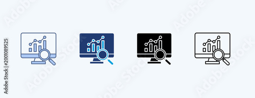 Data Analytics Multiple Icon Illustration Vector