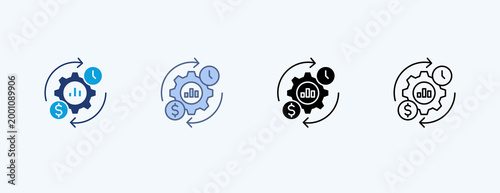 Business Optimization Multiple Icon Illustration Vector