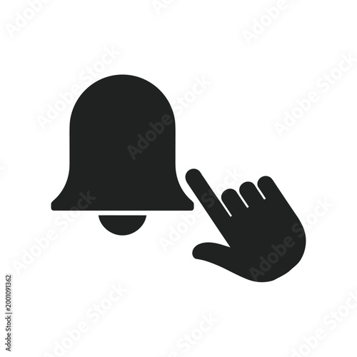 Hand Finger Pressing a Bell Icon notification alert