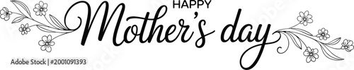 Happy Mothers Day Floral Calligraphy Design mothers day, happy mothers day