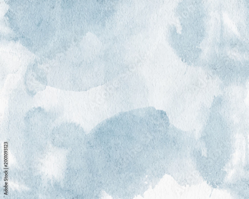 Turquoise watercolor background with soft blue ombre gradient and frosty texture. Abstract winter sea pattern with ice and snow effect, light aqua wash on paper. Gentle brush and ink splash.