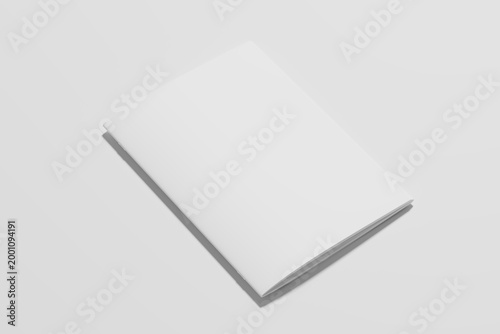 Saddle Stitch A4 Brochure White Blank 3D Rendering Mockup