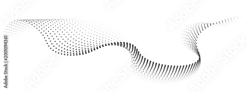 Abstract wave pattern with flowing curves and dotted elements creates dynamic digital background for modern graphic design projects and tech presentations.