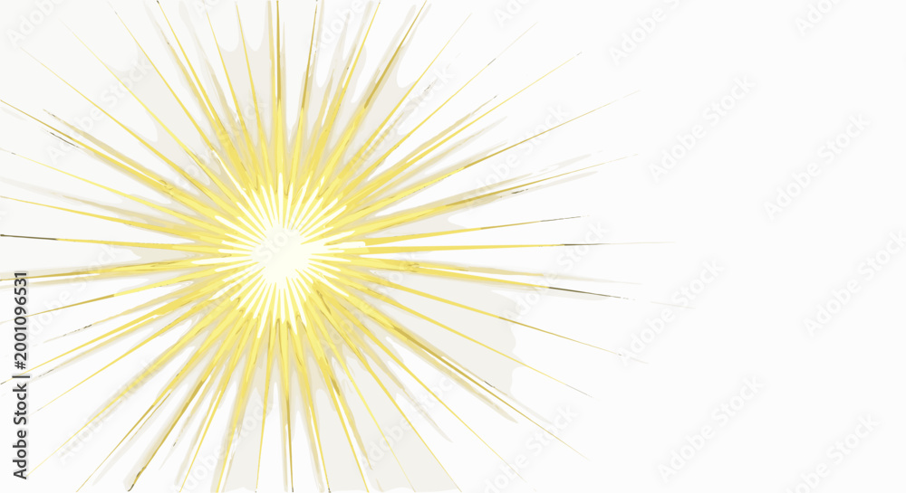 Obraz premium Bright golden starburst explosion with radiant rays