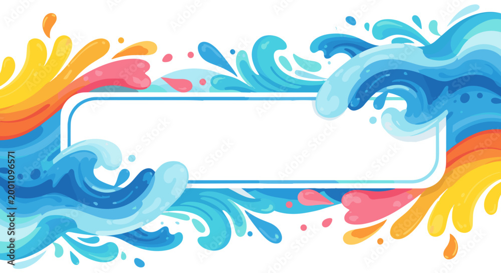 Naklejka premium Colorful abstract splash design with flowing shapes