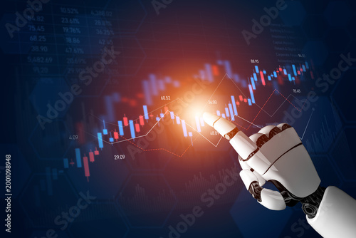 Photos AI supports candlestick chart analysis to identify financial trends, trading pat