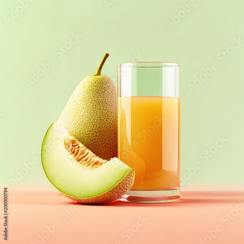 Colorful melon and juice