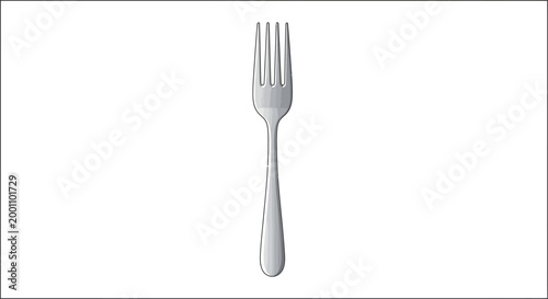 Silver fork utensil dinnerware tableware eating cutlery on white background