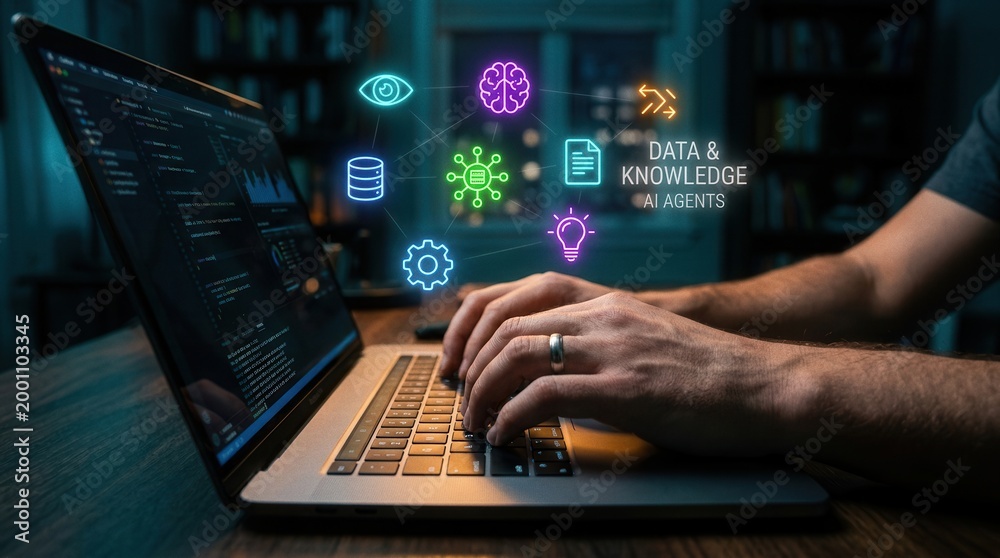 Obraz premium Data & Knowledge AI Agents Transforming Developer Workflow
