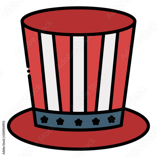 Patriotic Striped Tall Top Hat