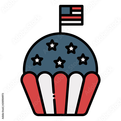 Patriotic Cupcake With Mini Flag