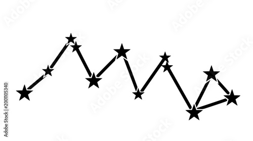 Black star constellation vector graphic design on white background