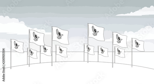 Peaceful Dove Flags