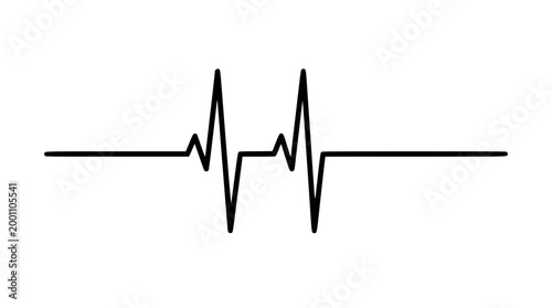 Simple black heartbeat line illustration for a medical design project
