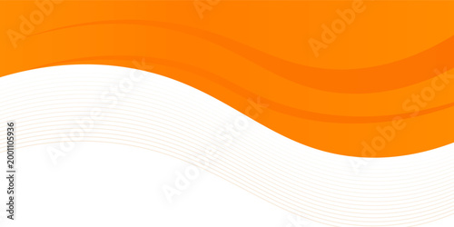 PrintVector orange line background curve element with white space for text and message design, overlapping layers, vector