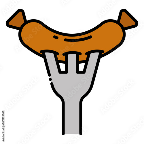 Grilled Sausage On A Fork