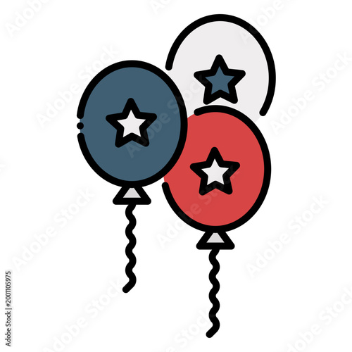 Festive Patriotic Stars Party Balloons