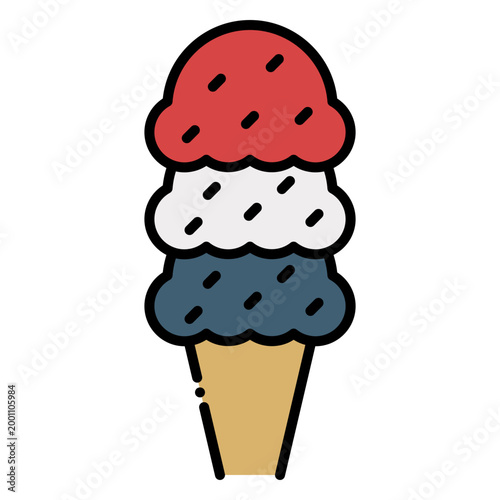 Sweet Patriotic Ice Cream Cone