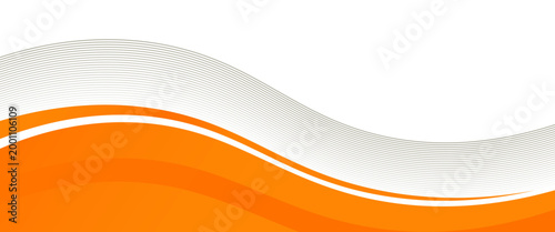 Vector orange line background curve element with white space for text and message design, overlapping layers, vector