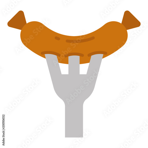 Grilled Sausage On A Fork