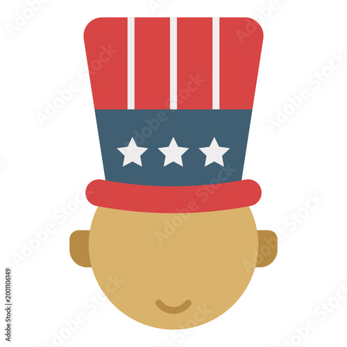 Boy Wearing Patriotic Top Hat
