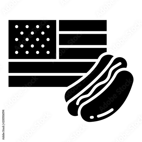 Hot Dog and American Flag