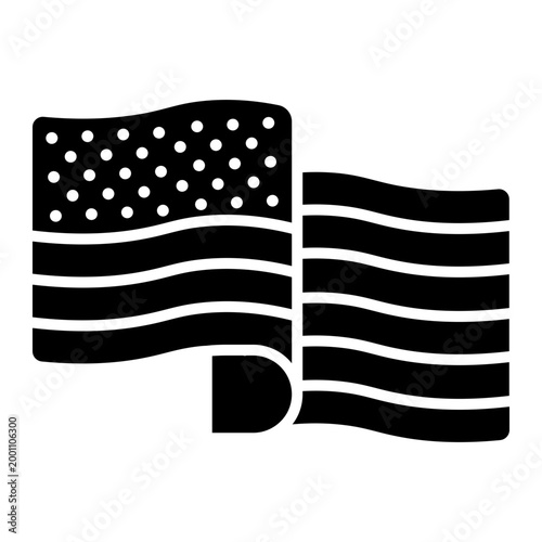 Waving American National Flag Fabric