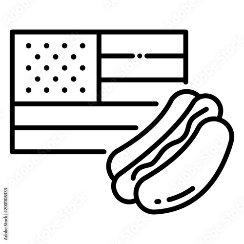 Hot Dog And American Flag
