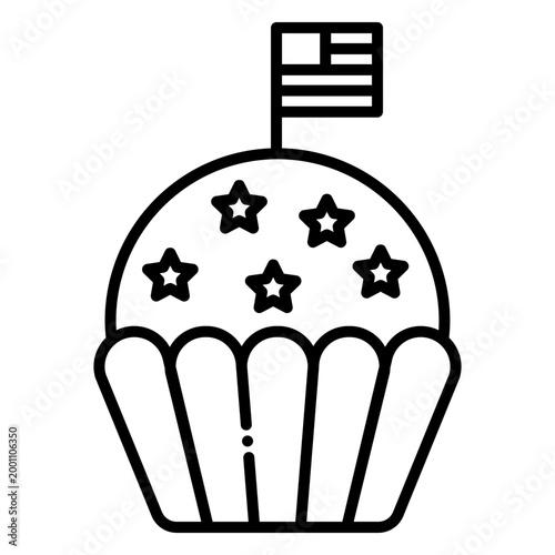 Patriotic Cupcake With Mini Flag