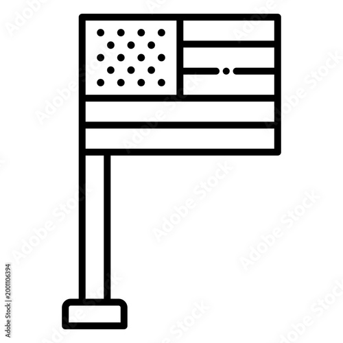 American Flag On Tall Pole