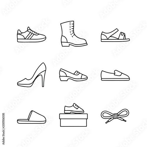 Collection of various stylish footwear designs.